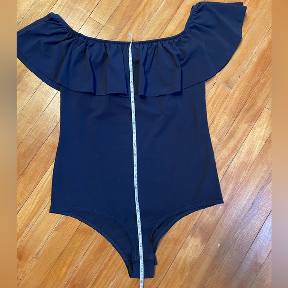 Navy Bodysuit w Ruffle Detail - Picture 6 of 9